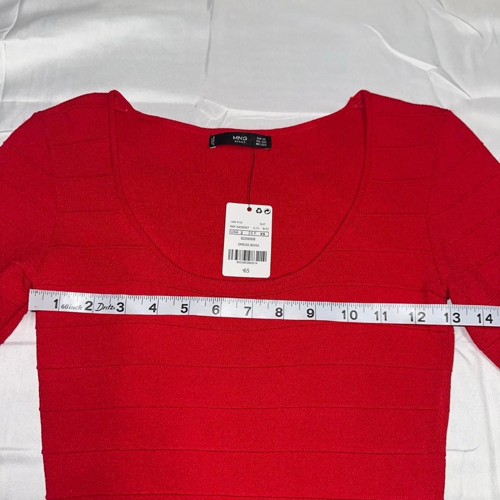 MNG Basics by Mango fitted red dress - Picture 3 of 8
